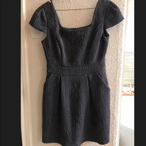 BCBG grey shirt dress with cap sleeves and pockets